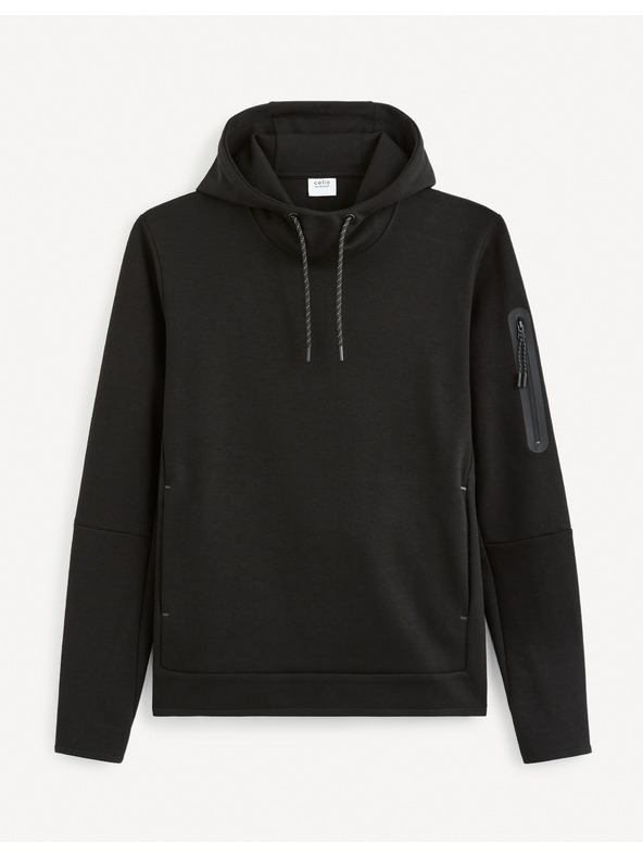 Celio Črna moška jopa s kapuco Celio Geyokecap