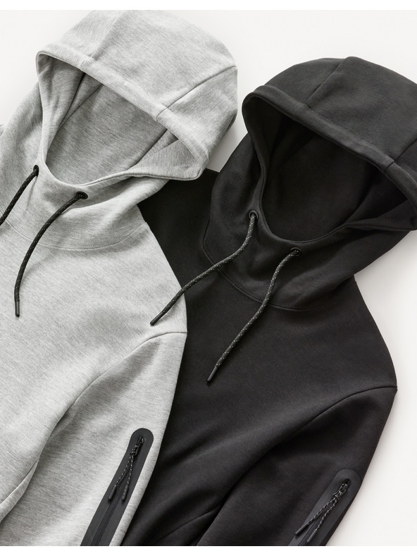 Celio Črna moška jopa s kapuco Celio Geyokecap