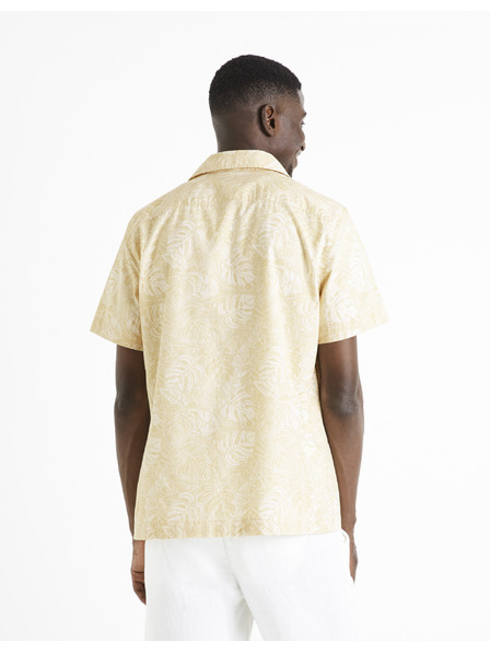 Celio Bež moška vzorčasta srajca Celio Daprinti