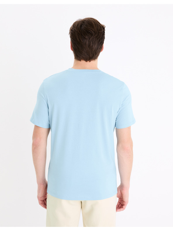 Celio Svetlo modra moška osnovna majica Celio Debasev