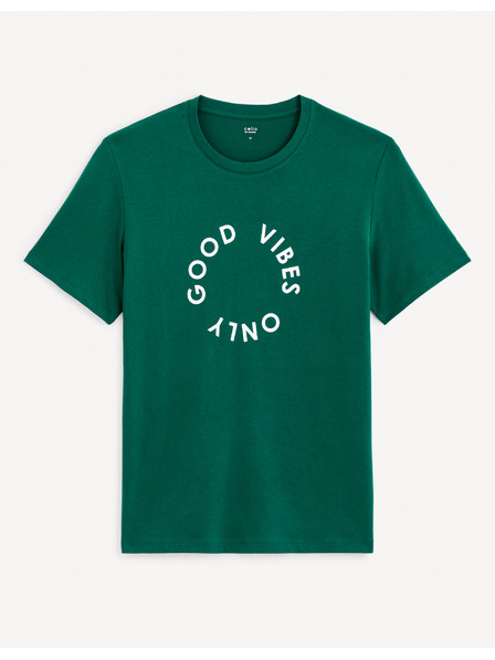 Celio Temno zelena moška majica Celio Gecircu