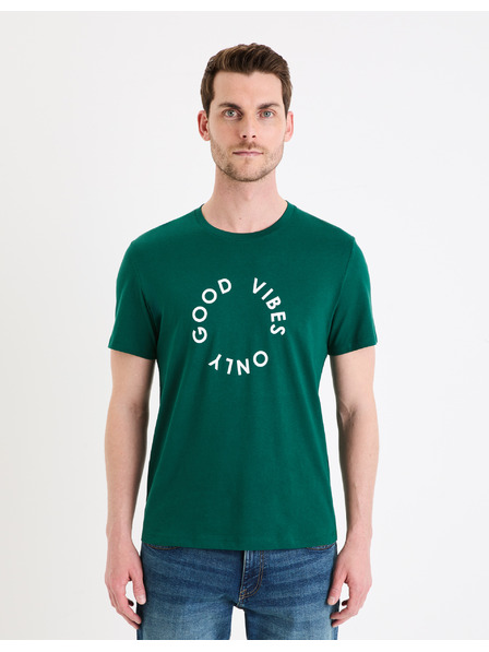Celio Temno zelena moška majica Celio Gecircu