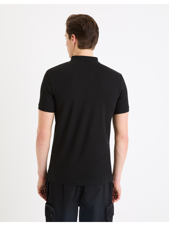 Celio Črna moška osnovna polo majica Celio Gebenoit