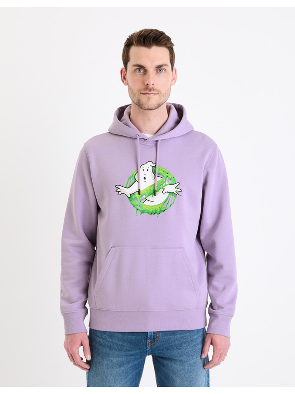 Celio Svetlo vijolična moška majica Celio Ghostbusters