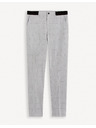 Celio Svetlo sive moške kariraste hlače chino Celio Gocarreau