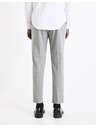 Celio Svetlo sive moške kariraste hlače chino Celio Gocarreau