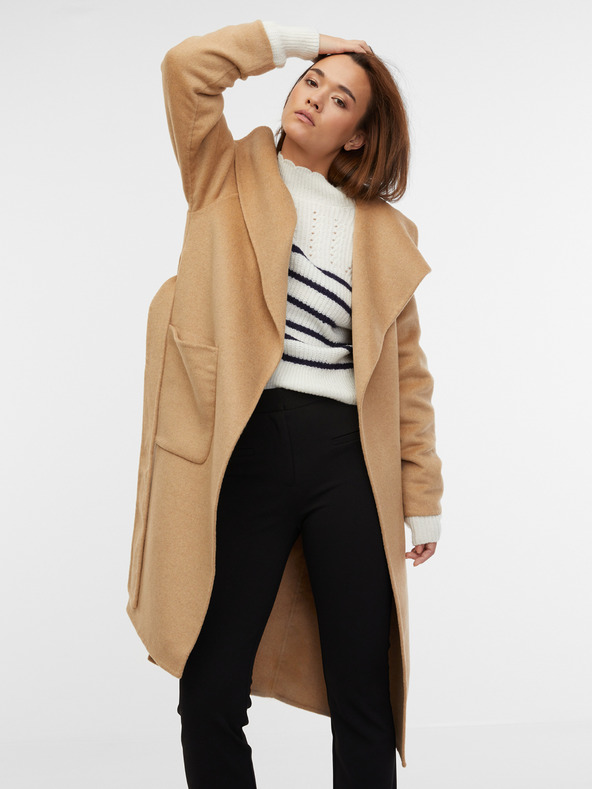 Orsay Bež ženski plašč iz volnene mešanice ORSAY
