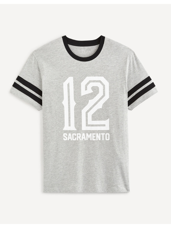 Celio Svetlo siva moška majica s potiskom Celio