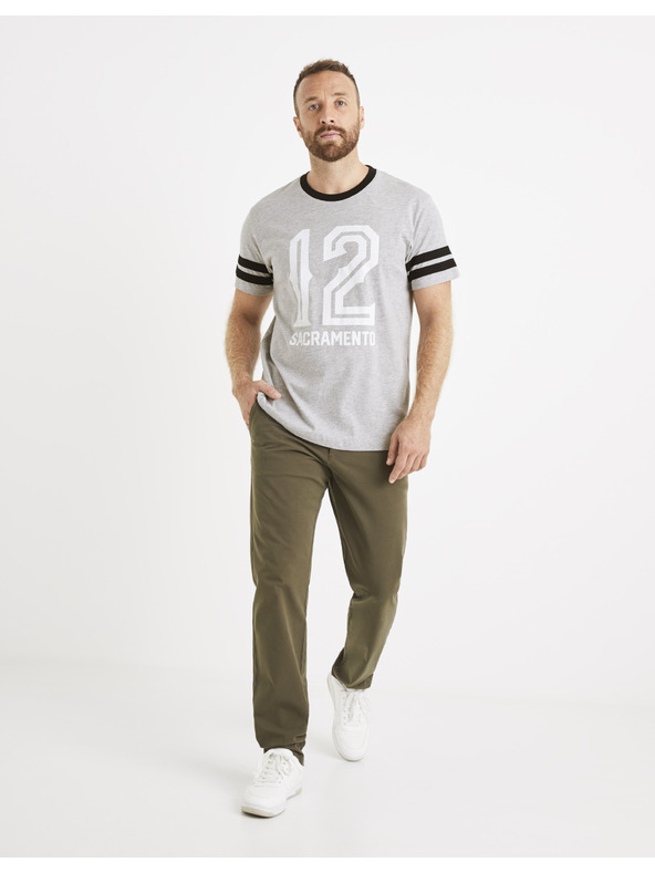 Celio Svetlo siva moška majica s potiskom Celio