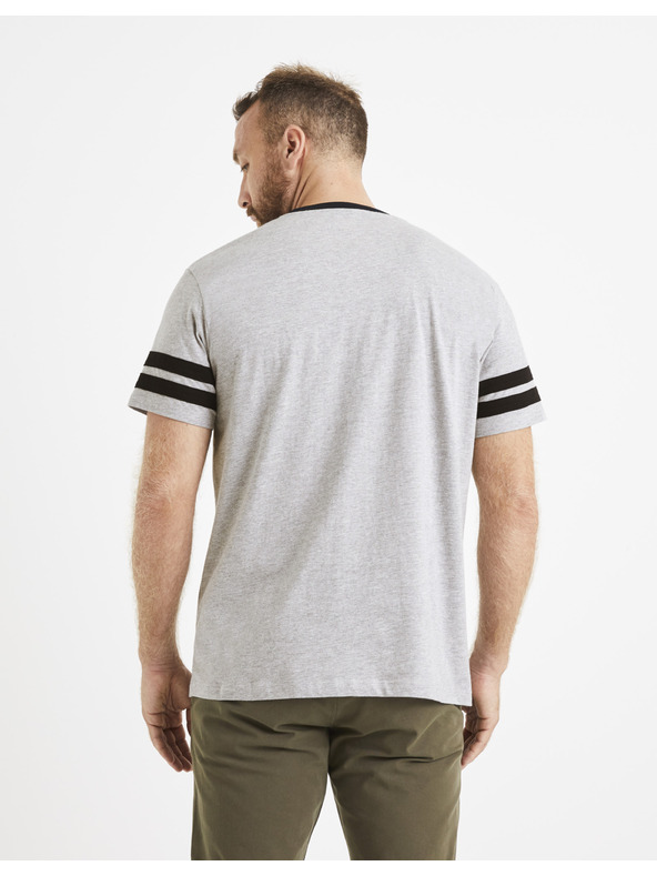 Celio Svetlo siva moška majica s potiskom Celio