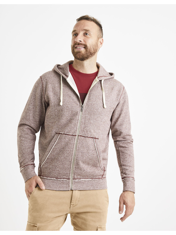 Celio Burgundska moška kapuca s kapuco Celio