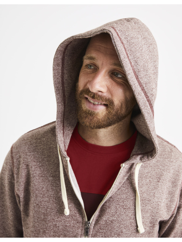 Celio Burgundska moška kapuca s kapuco Celio