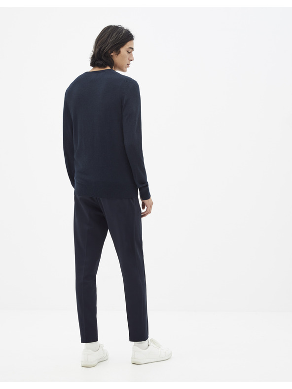 Celio Temno moder osnovni pulover Celio Sebase