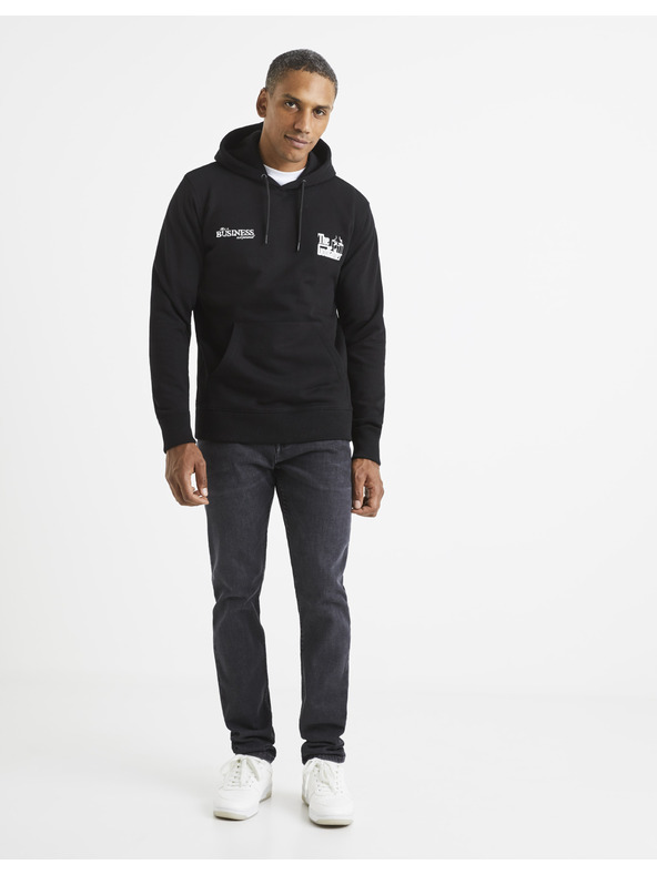 Celio Črna moška jopa s kapuco Celio Lvegodsw