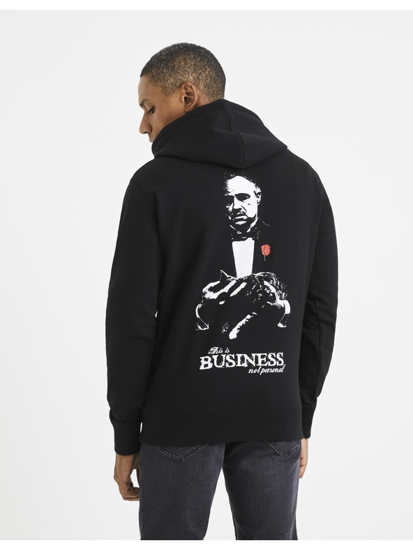 Celio Črna moška jopa s kapuco Celio Lvegodsw