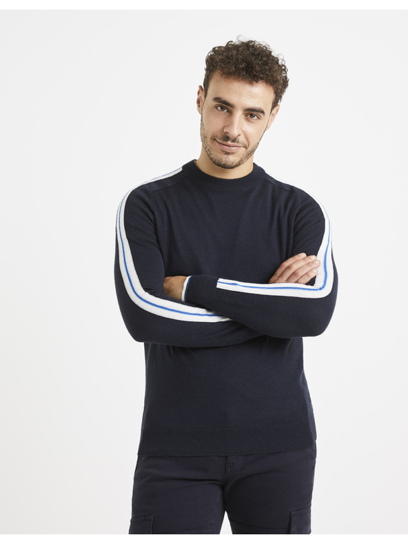 Celio Temno moder pulover z volno Celio Veritas