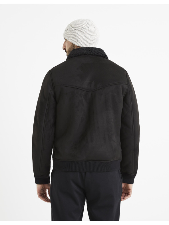 Celio Črna jakna iz umetnega krzna Celio Vutoronto