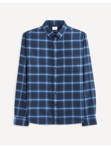 Celio Temno modra karirasta srajca Celio Vaflaca