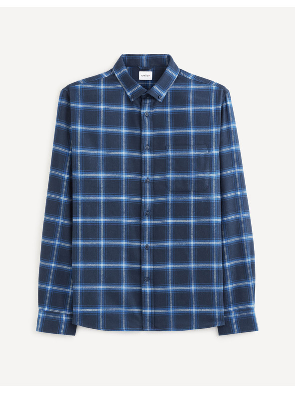 Celio Temno modra karirasta srajca Celio Vaflaca