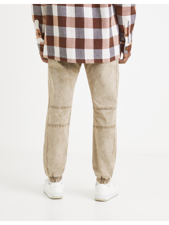 Celio Bež moške črtaste hlače Celio