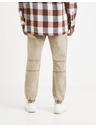 Celio Bež moške črtaste hlače Celio
