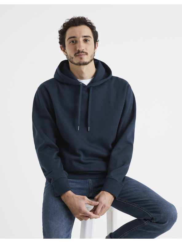 Celio Temno modra moška jopa s kapuco Celio Vesix