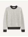 Celio Svetlo siv moški vzorčast pulover Celio