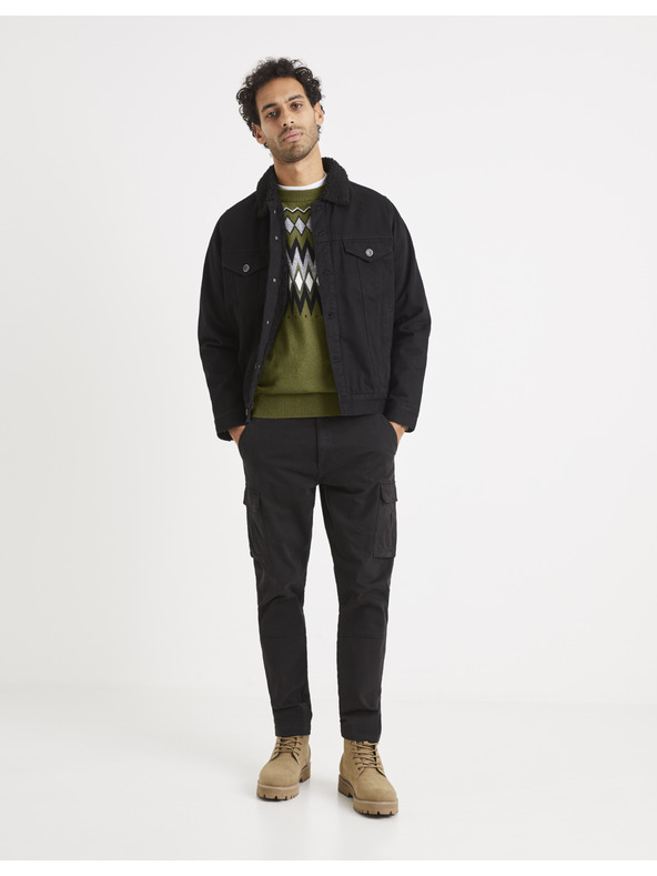 Celio Moški kaki vzorčeni pulover Celio Veryfair