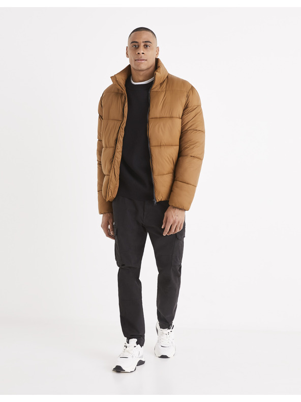 Celio Rjava moška prešita zimska jakna Celio Vusun