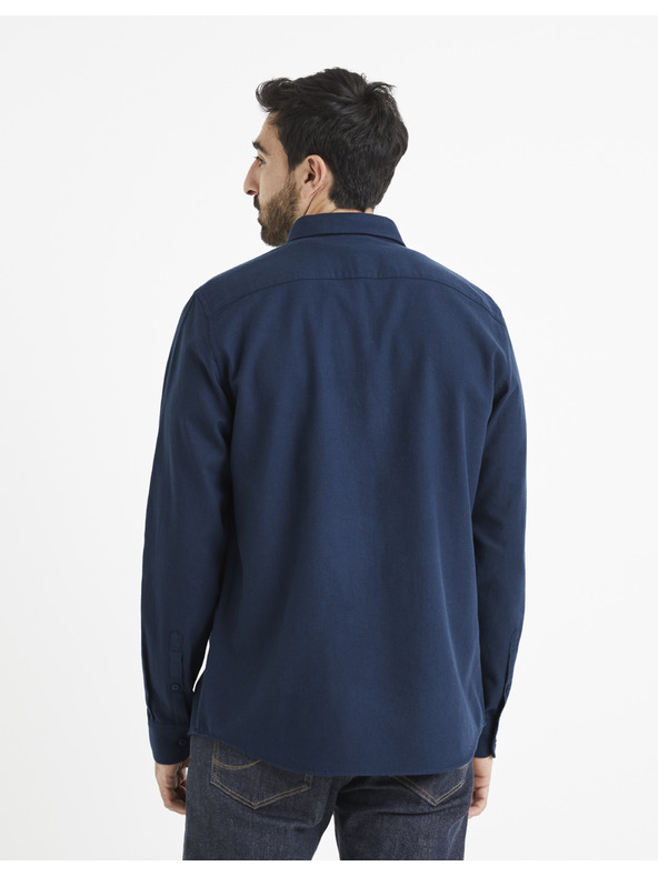 Celio Temno modra moška majica Celio Waffle