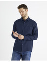 Celio Temno modra moška lanena srajca Celio Baflax