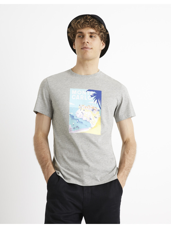 Celio Celio Cevinty Monte Carlo siva bombažna majica