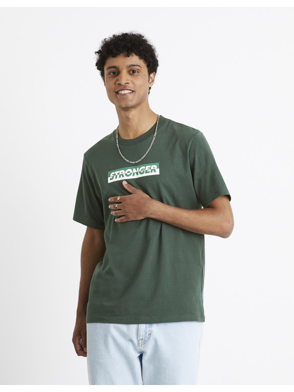 Celio Temno zelena moška majica Celio Cefasto