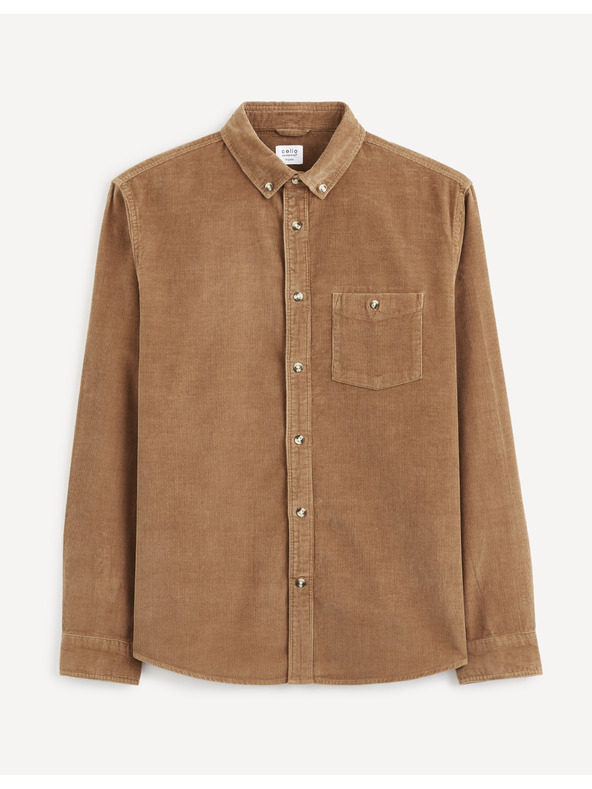 Celio Rjava moška srajca iz manšestra Celio Carduroys