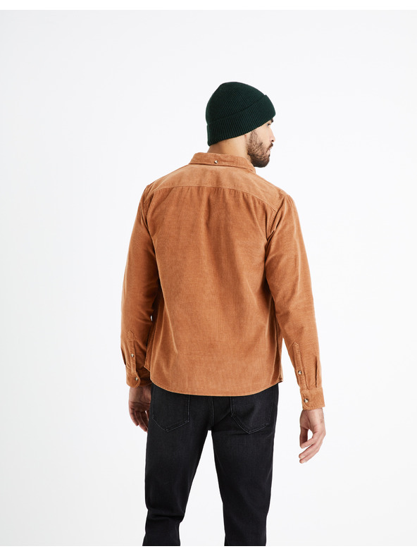 Celio Rjava moška srajca iz manšestra Celio Carduroys