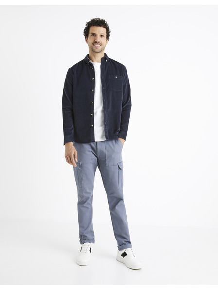 Celio Temno modra moška srajca iz manšete Celio Carduroys