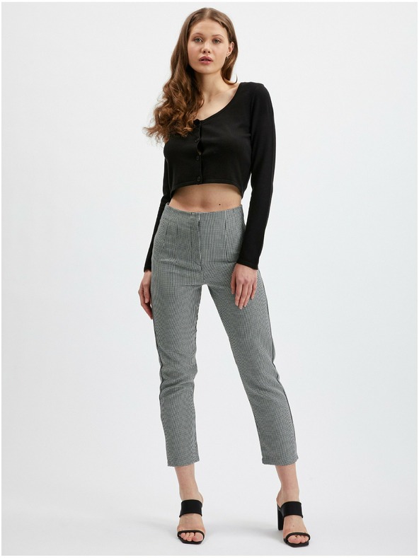 Orsay Črne ženske hlače z vzorcem ORSAY