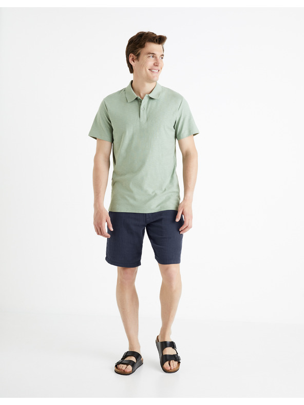 Celio Svetlo siva moška osnovna polo majica Celio Feflame