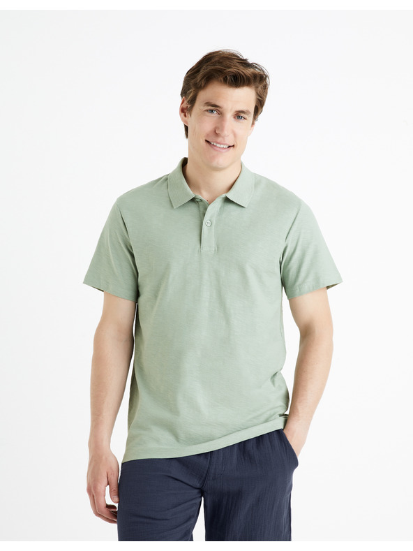 Celio Svetlo siva moška osnovna polo majica Celio Feflame