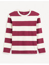 Celio Moška črtasta majica v bordo barvi Celio Fecond
