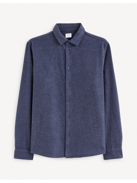 Celio Temno modra moška flanelna srajca Celio Fanel