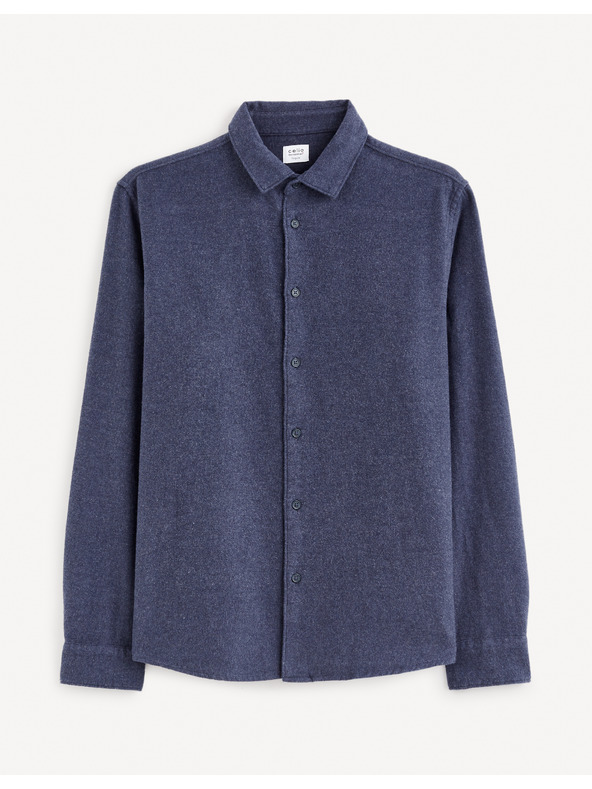 Celio Temno modra moška flanelna srajca Celio Fanel