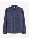 Celio Temno modra moška flanelna srajca Celio Fanel
