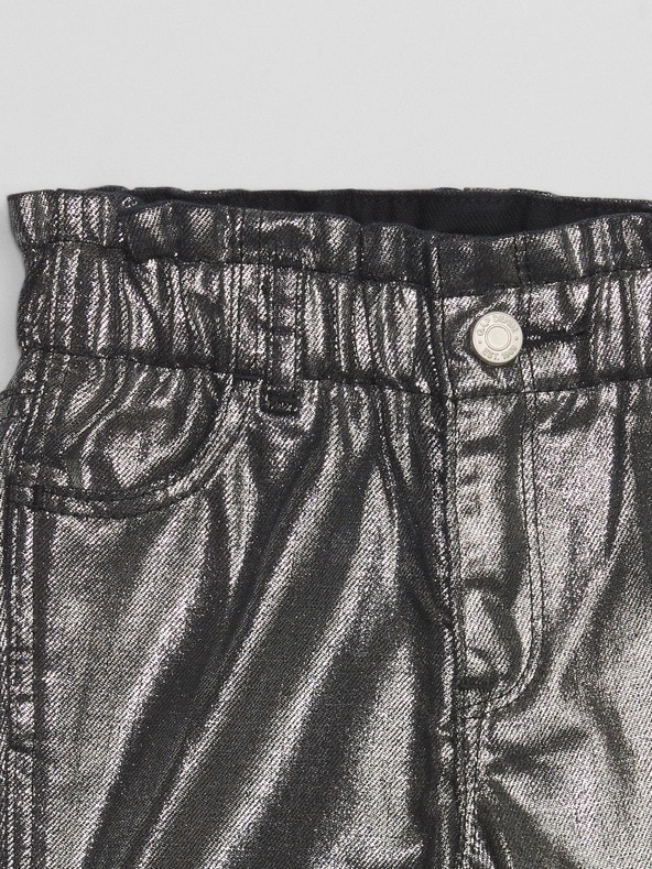 GAP Detské metalické džínsy mom GAP