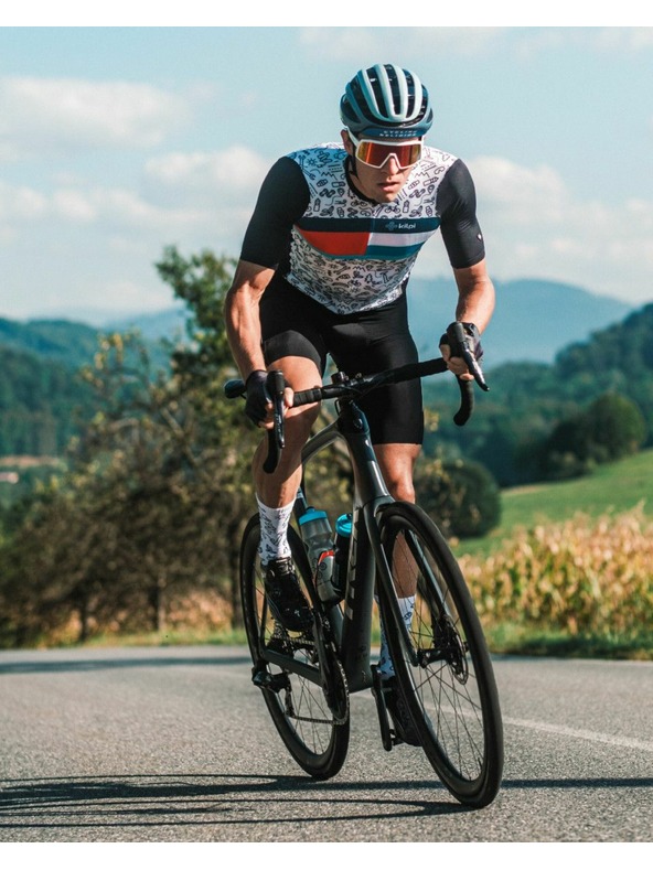 Kilpi Črno-bela moška športna majica z vzorcem Kilpi RIVAL