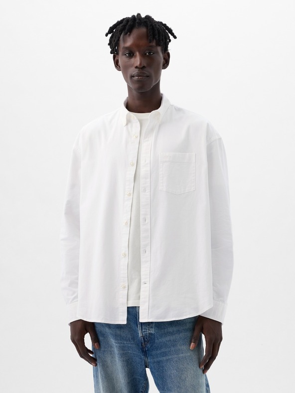 GAP Oversize oxford košeľa s logom GAP