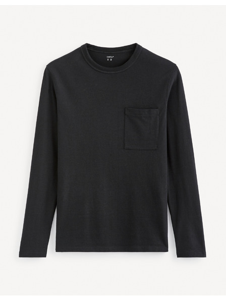 Celio Črna moška osnovna majica z žepi Celio