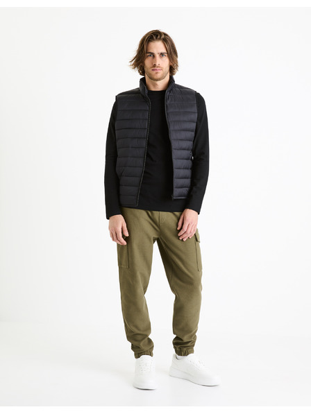 Celio Črna moška osnovna majica z žepi Celio