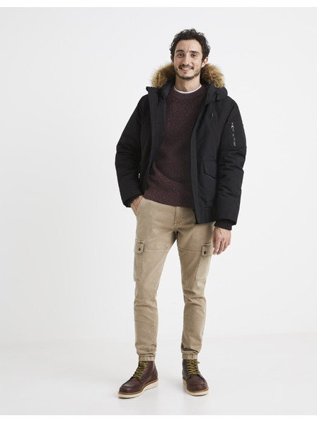 Celio Moški bordo črtast pulover Celio