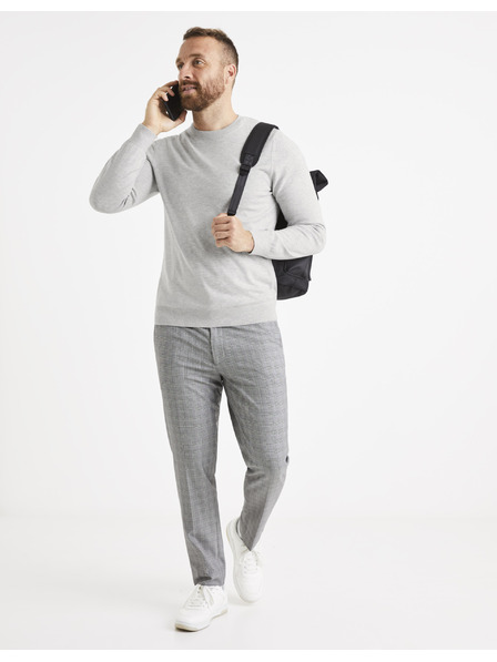 Celio Svetlo siv moški osnovni pulover Celio